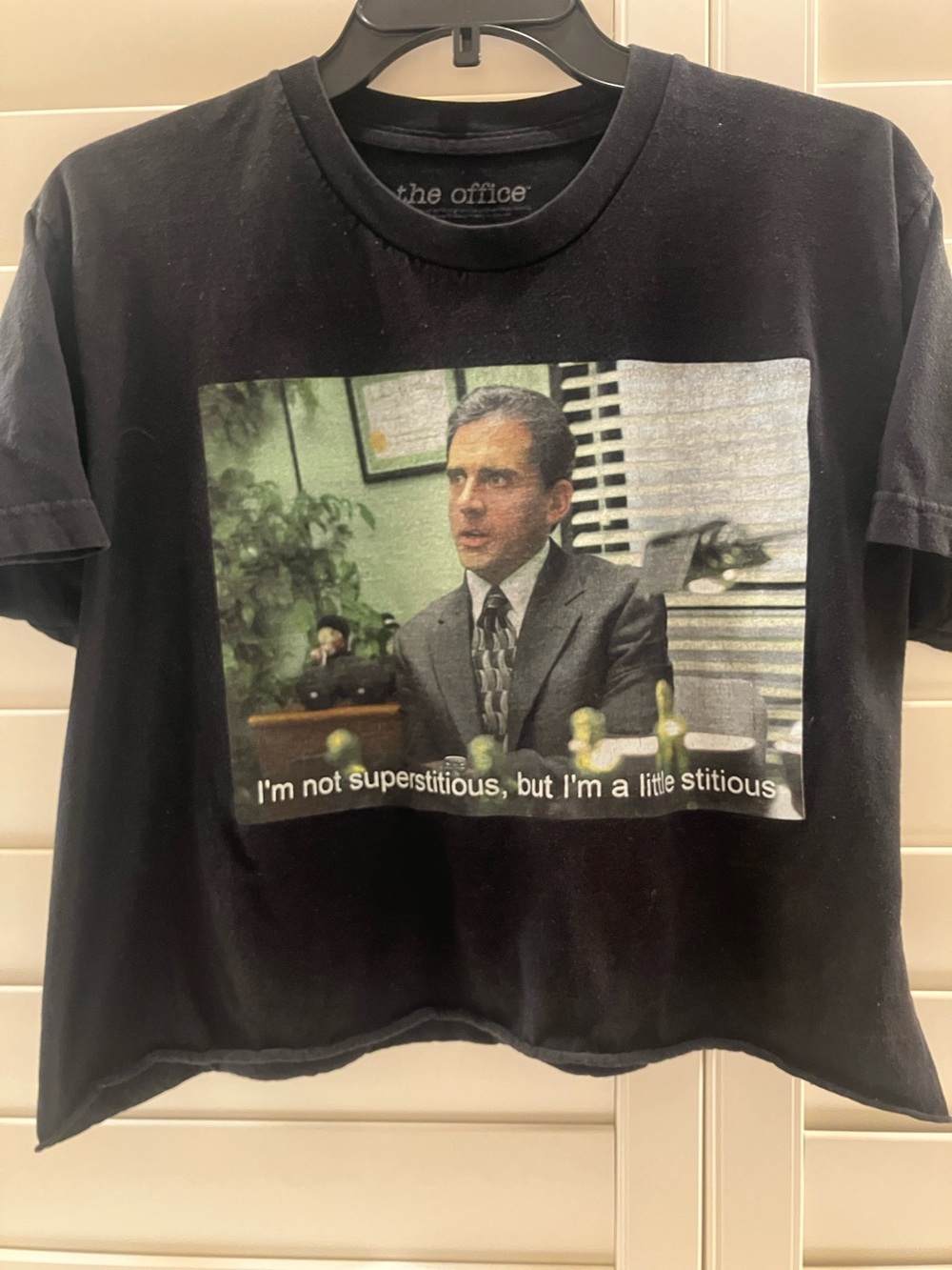 The Office Black Graphic Tee - 'I'm Not Superstitious'